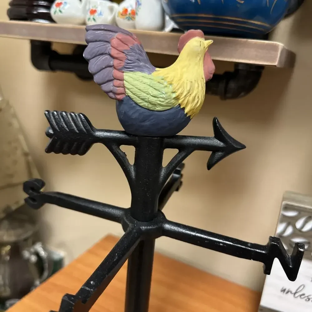 Wrought Iron‎ Vintage Hen Weather Vane Mug Holder Tree